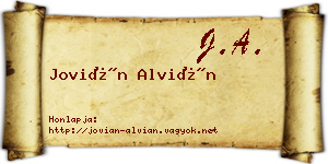 Jovián Alvián névjegykártya